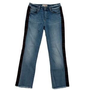 Driftwood Colette Jeans Plaid Stripe Frayed Hem Denim Designer Women Size 26